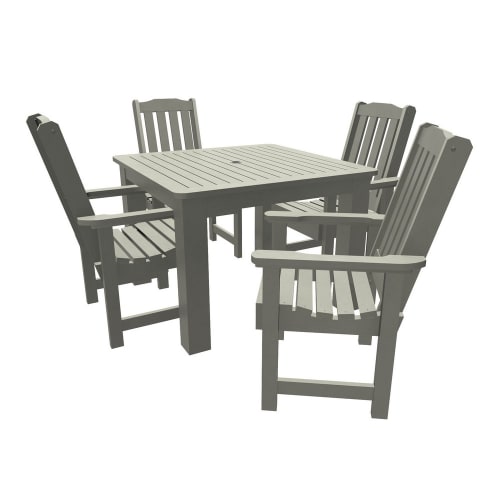 Sequoia Professional Blue Ridge Square Dining Set, 5 Piece Set, Coastal Teak